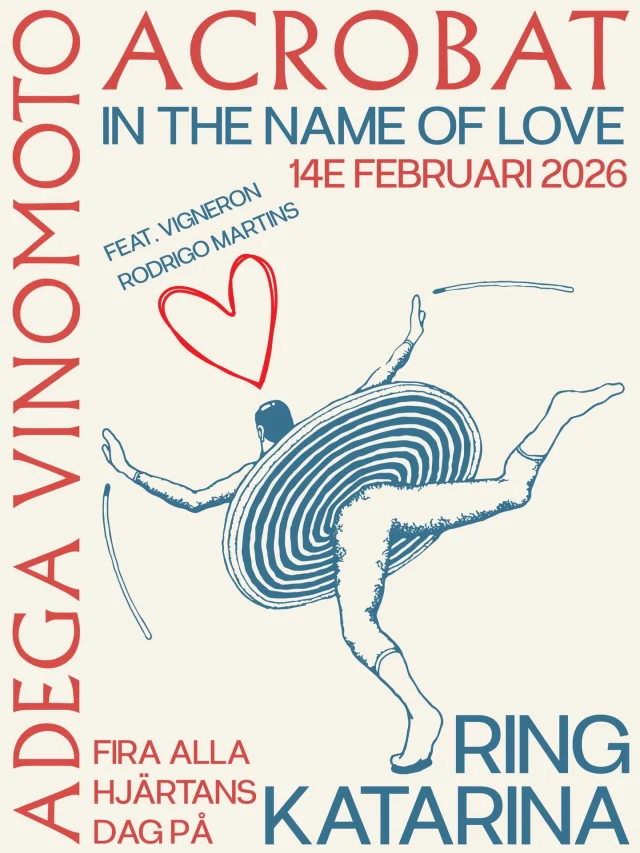 Vi hade så jäkla kul förra året på kärlekens dag, så vi tänkte följa upp det med ännu en kväll med portugisiska viner tillsammans med våra vänner från Boa Pressao! 🍷🍷🍷🍷🍷🍷🍷🍷🍷🍷🍷🍷🍷🍷 Vinet Acrobat lanseras ännu en gång på monopolets tillfälliga lista och denna gång har vi Mr Acrobat själv - Rodrigo Martíns, på plats hos oss för att hjälp till att hälla upp det! En kväll med portugisiska hantverksviner till sjukt bra priser, trängsel, fina vibbar och musik i högtalarna utlovas 💃 Ni som redan bokat bord - grattis! Och alla ni andra ska veta att vi tar bort alla stolar i baren så drop-in hänget blir maxat. Välkomna förbi Ring Katarina den 14/2 ♥️ / @ring_katarina @boapressao @rodrigo_simao_martins